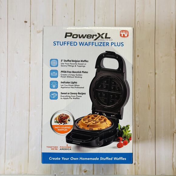 POWER XL STUFFED WAFFLIZER SWEET OR SAVORY BELGIAN WAFFLE MAKER BAKER New in Box - Picture 1 of 10